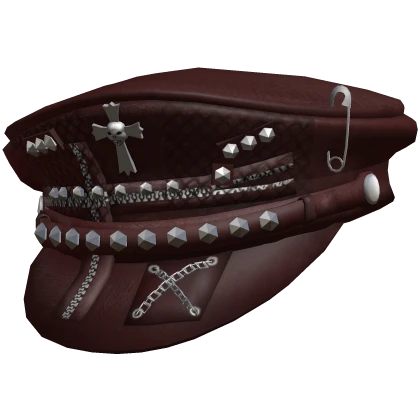 Goth Emo Captain Hat Cross Red | Roblox Item - Rolimon's