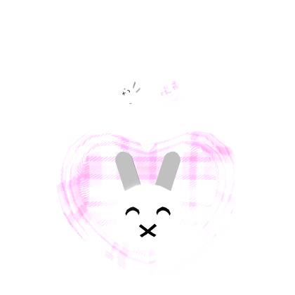 Emissive Bunny Cute Princess Pink Plaid Keychain