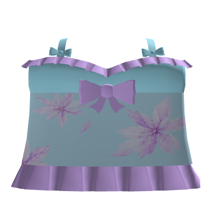 ♡ | Blue floral-print blouse Roblox item