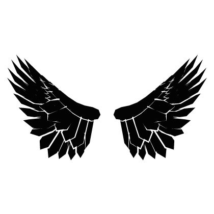 White Cartoony Outline Wings