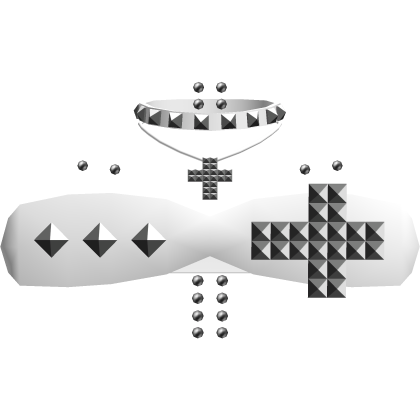 White emo studded top w/ crosses piercings