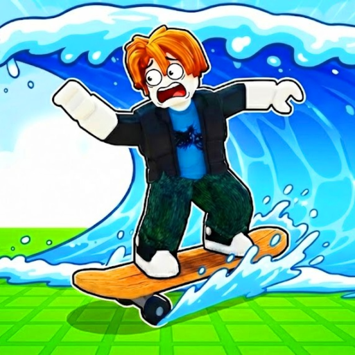 [2x⚡]🛹Escape Tsunami on Skateboard