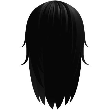 long messy moe emo hair with bangs ᨳ𐔌 black 𐦯ᜊ Roblox item