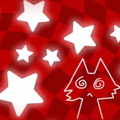Red Y2K Cat w/ Stars