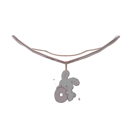 cute o pink bunny initial necklace 1.0