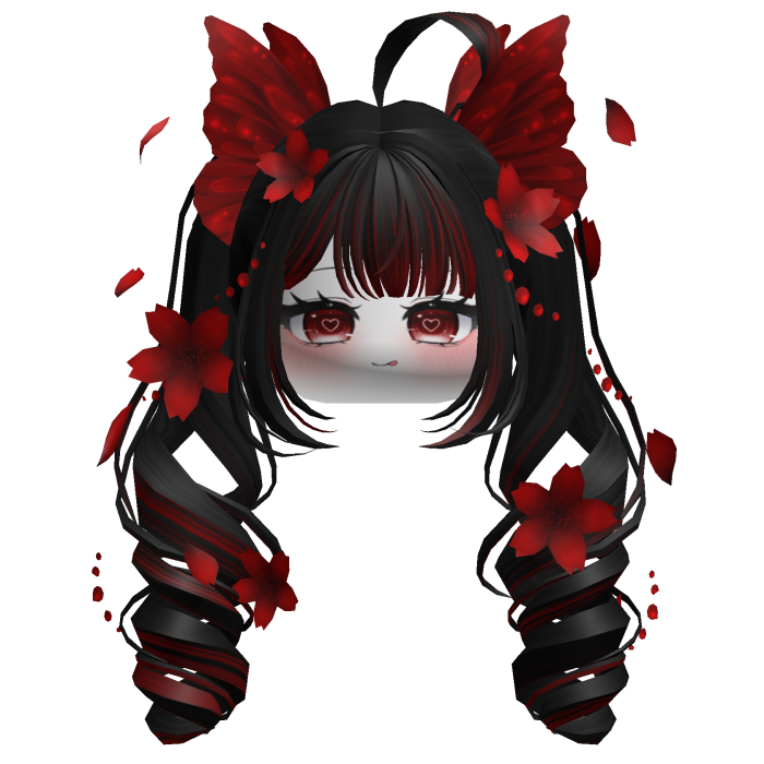 Mystical Sakura Petal Pigtails (Red)