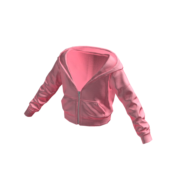 Half Zipped Up Hoodie Pink
