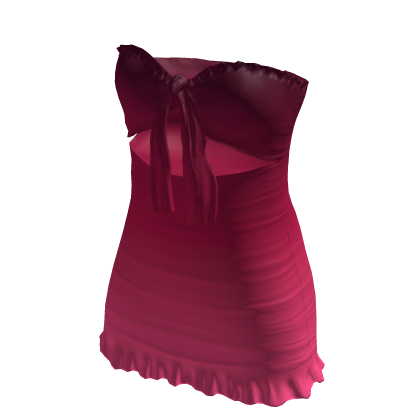 BB Cute Bow Tied Wrap Summer Dress Dark Red Ombre
