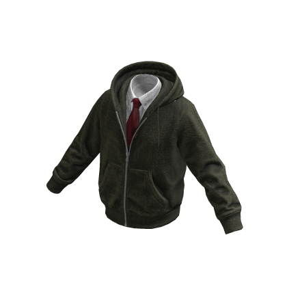 Sage Layered Hoodie w/ Shirt & Tie 