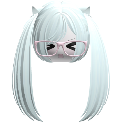 Kawaii Moe Cyan Pigtails w Glasses
