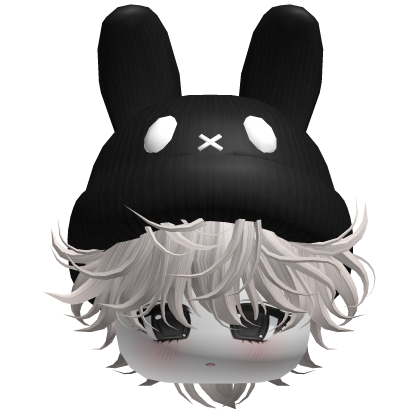 Moe Messy Boy Hair W/ Bunny Hat Silver