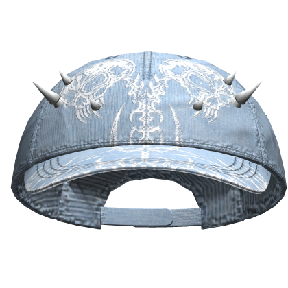 Dual Skeleton Skater Cap Blue&White