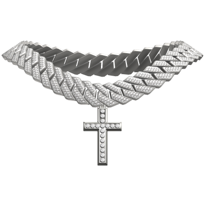 Iced Out Silver Chain w/ Cross (Boy) thumbnail