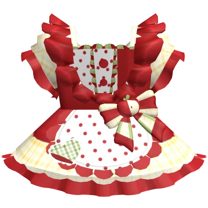 ♡ adorable ruffled igari mori kei apple dress | Roblox Item