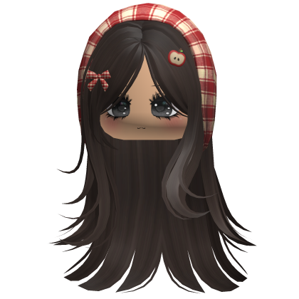 Cute Igari Girl w Plaid Headscarf Dark Brown Roblox item