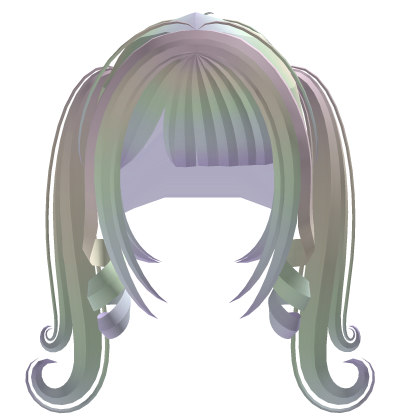 Cute Kawaii Curly Long Pigtails in Rainbow Roblox item