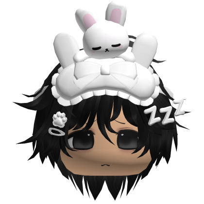 Moe Sleepy Cute Bunny Anime Boy Hair Black