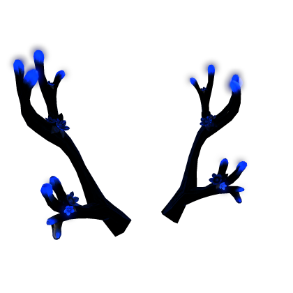 ⌛(GLOWING) Blue and Black Sakura Antlers Roblox item
