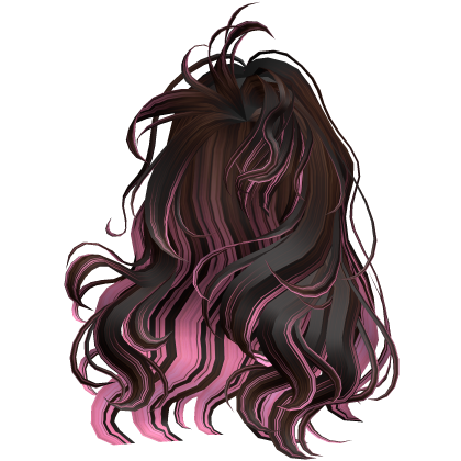 Curly Blowout Dark Brown & Pink
