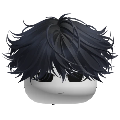 Happy Moe Boy w Messy Cute Hair ( Navy Blue ) | Roblox Item - Rolimon's