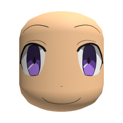 Smiling Anime Face With Purple Eyes (Beige) Roblox item