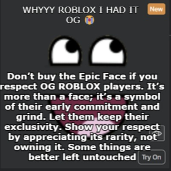 Respect OG Epic Face Owner Obby