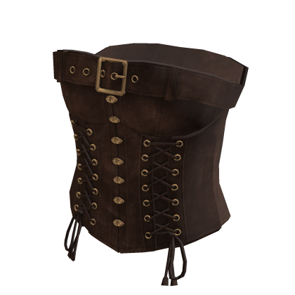 Vintage Buckle Corset Top (Brown)