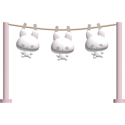 ♡ kawaii chibi bunny clip on laundry clothes line 
