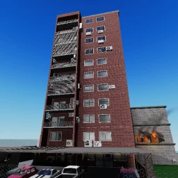 Air conditioner on apartment icon