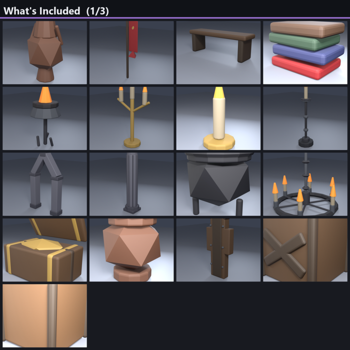Dark Fantasy Gothic Props Pack x50 Cathedral preview 5
