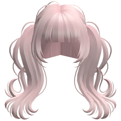 Cute Curly Fluffy Pigtails (Pink) Roblox item