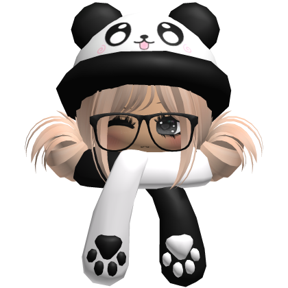 Cute Panda Hat + Scarf Hair Blonde