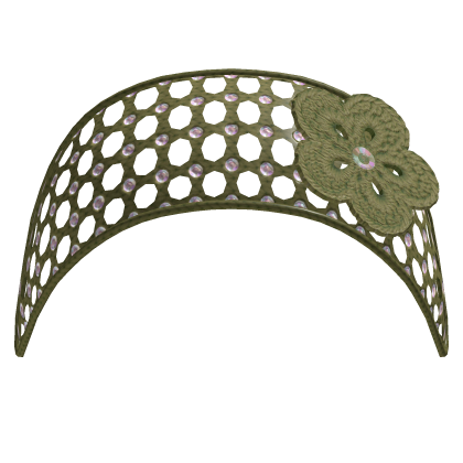 Olive green crochet flower headband