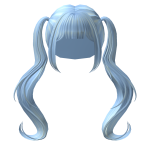 Pastel Blue Long Anime Kawaii Pigtails