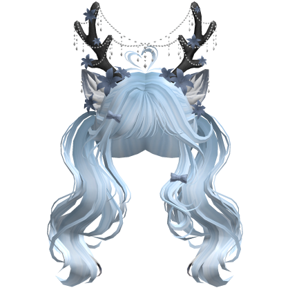 Ethereal Christmas Fairy Fawn Pigtails w/ Antlers