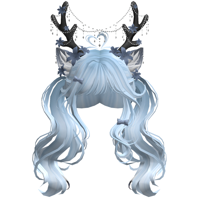 Ethereal Christmas Fairy Fawn Pigtails w/ Antlers