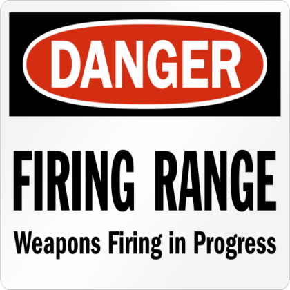 DANGER Shooting Range Sign Roblox decal