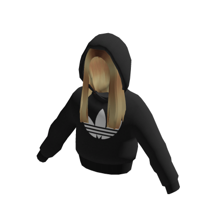 adidas Black Crophoodie With Blonde Hair thumbnail