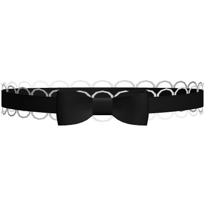 ♡ : cute black lace bow choker Roblox item