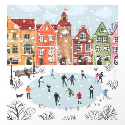 winter town art Roblox decal