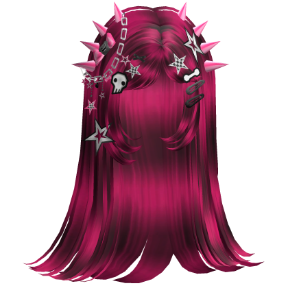 ♡ Scene Spiky Straight Hair (Hot Pink)