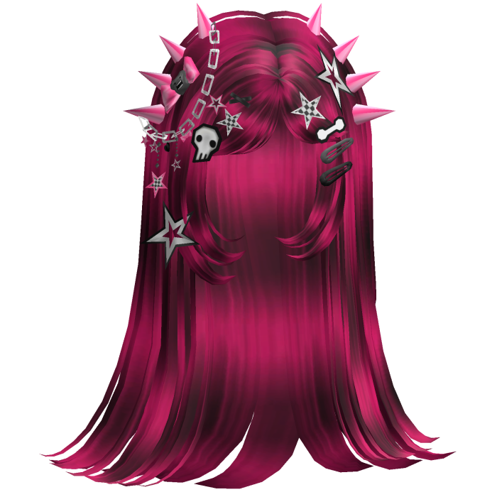 ♡ Scene Spiky Straight Hair (Hot Pink)