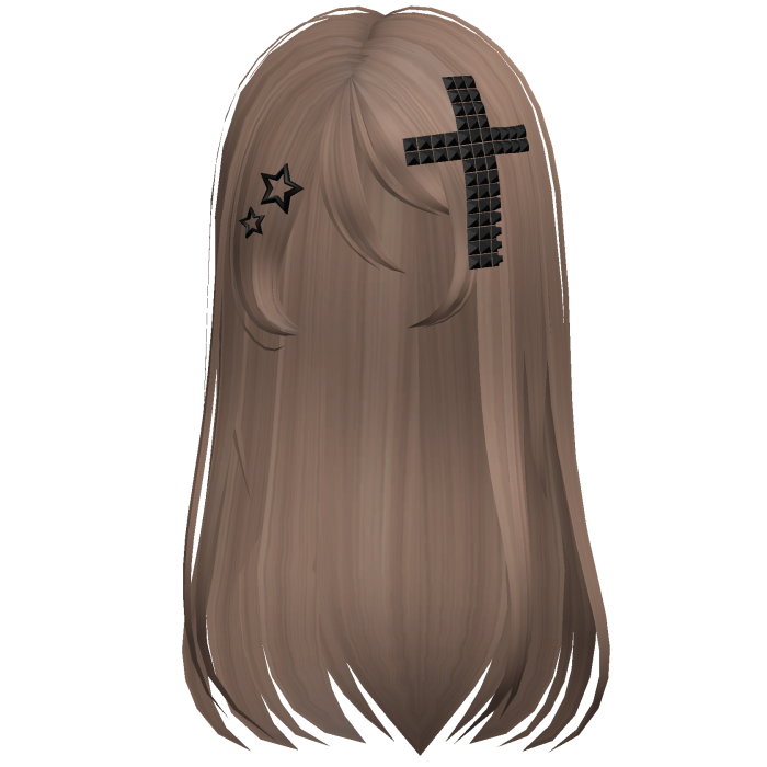 Emo Scene Long Hair w Cross Milktea