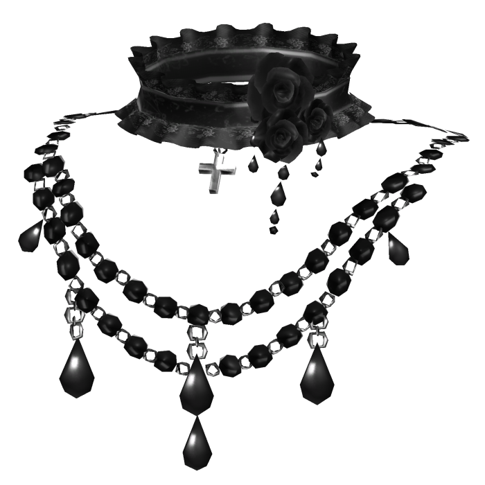 Black Vistorian Jewelry Rose Choker Necklace