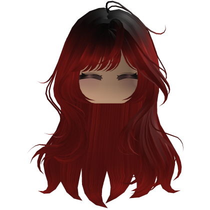Cute emo y2k hair fluffy (red)