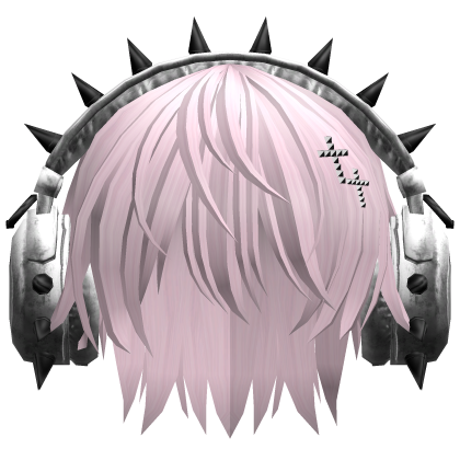 Boy Hair W/ Punk Headphones Pink V2