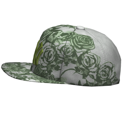 White & Green Rose NY Tilted Fitted Cap Roblox item
