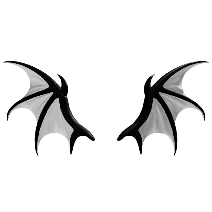 Silver Metallic Demon Wings