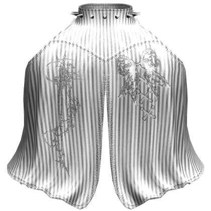 ♱ emo flowy striped spiked dress in white Roblox item