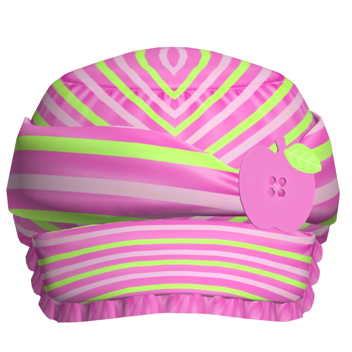Cute 2000s Gyaru Apple Button In Pink Green